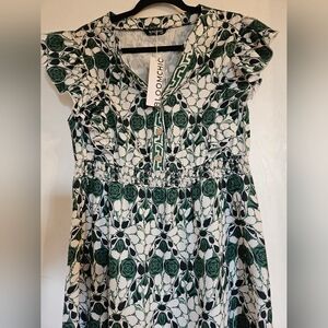 Bloomchic Green and White Floral Dress